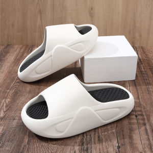 Mens Summer Outdoor Slip-On Slippers Trendy All-Match Comfortable Beach Casual Thick Bottom Anti-Slip Soft Bottom Sandals