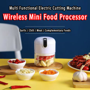 Garlic Chopper Electric Blender 0.25L Food Grade PP 3 Ultra-Sharp Stainless Steel Blades One-Touch Operation USB Rechargeable for Garlic/Ginger/Chili/Peanuts/Minced Meat/Pumpkin Puree Kitchen Tools