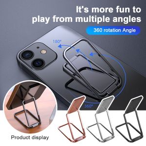 Phone Ring Holder Metal Finger Kickstand 360 Rotation Car Mount Grip Foldable Desktop Stand Ultra Thin Multi Angle Portable Smartphone Bracket