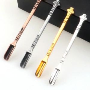 5pcs Mini Shovel Medicine Alloy Spoon Powder Micro-tuning Shovel Teaspoon Novel Scoop With Ring Spatula Spoon