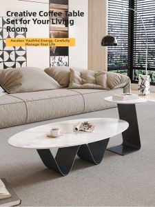 Italian Luxury Minimalist Marble Top Elliptical Table