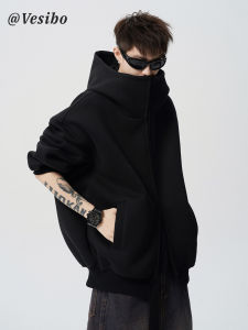 American Lazy Style Hoodie Jacket Mens Winter Design Sensation Coat Heavy Trendy Brand Match Hat Sweatshirt Casual Wear