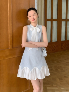 XXNING | Đầm A-Line Ngắn Kiểu Pháp Nhiều Lớp Xòe Nhẹ Little Chanel