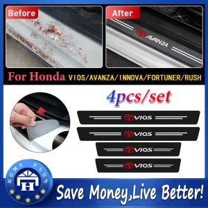 【Local delivery】 Car Door Sill Protector Bumper Protector Carbon Fiber for VIOS AVANZA RUSH INNOVA FORTUNER Car-Logo-Threshold-Sticker