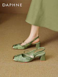 Daphne | Mint Green Coarse Heel Chinese Style Sandals
