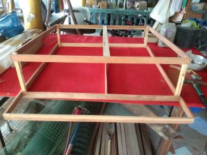 กรงนกกระทา โครงไม้ระแนงเนื้อแข็งกว้าง85*100ซ.ม ด้านหน้าสูง10นิ้วหลัง8นิ้ว ผลิตภัณฑ์ใหม่