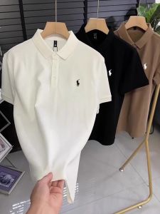 Summer New Fashion Brand Lightweight Luxury Embroidered Polo Shirt Mens Short Sleeve Solid Color High Fashion T-Shirt Top