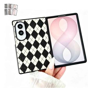 for Samsung Galaxy Z Fold8 Ultra/Fold8/Fold7/Fold6 Case Bumper Ultra-Durable Shockproof Anti-Scratch Yellowing Resistant Superior Slim Protection - Checkered Leather Version