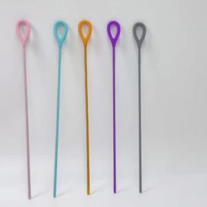 2pcs Silicone Straw Brushes Bendable Soft Pipe Tube Cleaning Brush Extra Long Reusable Pacifier Brush Feeding Bottle