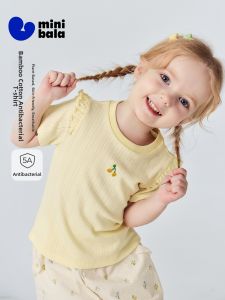 MINI BALA | Bamboo Cotton Antibacterial Breathable Lace Trimmed Girls T-Shirt