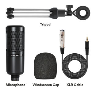 MAONO | MAONO PM360TR Condenser Microphone XLR Podcast Microphone 3.5mm Mic for PC Laptop Phone Sound Card Gaming Recording Podcasting