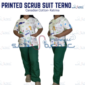 PSC Printed Scrub Suit Terno for Men & Women/ Canadian-Katrina/Medical nurse vet yaya uniform