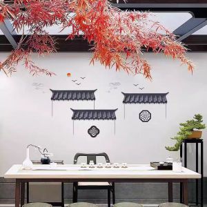 Tranh Treo Tường Kiểu Trung Quốc Mới Bằng Nhựa Nguyên Khối Không Cần Giá Đỡ Mái Tôn Trang Trí Nhà Cửa Không Gian Phòng Khách