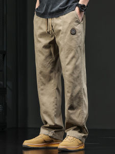 American Style Patchwork Loose Tapered Mens Pants
