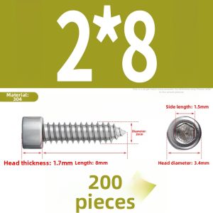 BAIRUITE | 8.8 Grade Black Nickel Plated Hex Wood Screws
