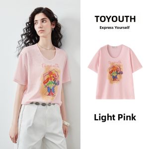 Toyouth | New Lightweight Snowflake Texture Floral Print T-Shirts