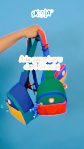 Skoola Tas Selempang Anak PAUD TK SD REMAJA Laki Laki Korea Waterproof - Mono