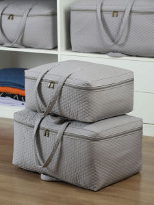 New Thickened Cotton Quilt Storage Bag Dustproof Clothing Organizer Bag No Glue No Coating Handmade Japanese Style Bedroom Essential