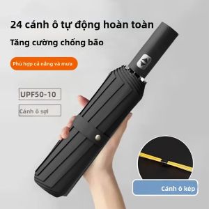 Ô Dù Tự Động 106cm Dành Cho Nam Và Nữ Gấp Gọn Lớn Chống Nắng Mưa Tự Động Hoàn Toàn Chất Liệu Pongee 190T Ba Lớp Gấp.