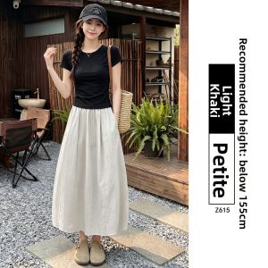 XIANYIJIAO | Navy Blue High Waisted A-Line Slimming Pleated Workwear Skirt