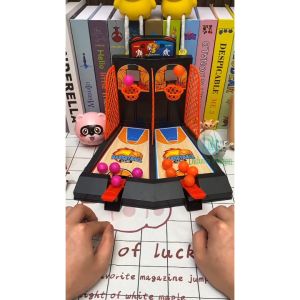 Mainan anak tanding lempar bola basket board finger game set shooting basketball