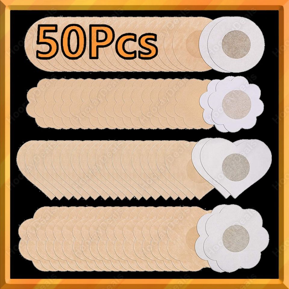 50Pcs Womens Disposable Nipple Stickers Invisible Breast Nipple Cover Sticker Nipple Tape