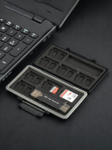 JJC | Memory Card Organizer SD CF TF XQD Game Card Storage With USB3.0 Reader Function