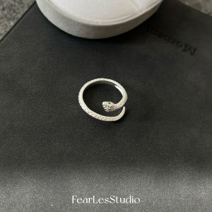 Fearless S925 Silver Spirit Snake Ring Open Style Womens Ring New Years Fashion Jewelry Accessory Korean Style Mixed Material