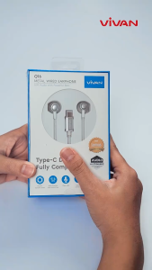 Vivan Earphone Half Ear Kabel Stereo PowerFull Bass Wired Headset Type C Q16