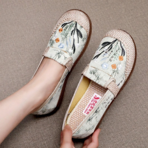 Giày vải nữ LAOBEIJINGBUXIE dệt kim nhẹ đế mềm chống trơn trượt thoáng khí