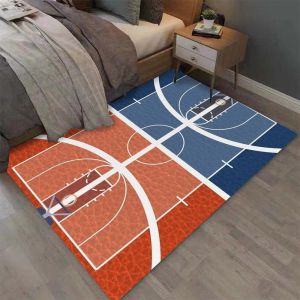 VIKAMA Basketball Court Floor Mat Printed Carpet Anti-Slip Rug for Childrens Room Bedroom and Sporty Decor Entryway