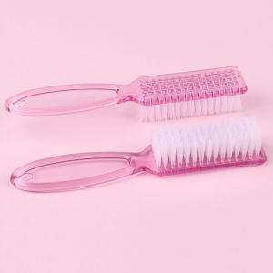 4Pcs Transparent Nail Brush Cleaning Brushes Plastic Handle Grip Multifunctional Brush Cleaner Scrubbing Pedicure For Manicure