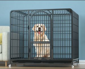 [ CÓ BÁNH XE] Chuồng Chó 3 Size Màu Đen & Trắng Nan Ống Sơn Tĩnh Điện Dành Cho Chó Dưới 40kg