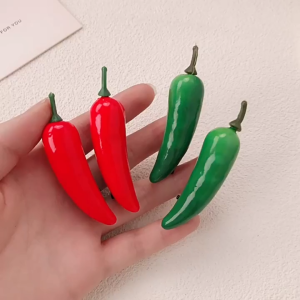 MallMainan-C1392 Jepit Rambut Lucu Bentuk Cabai / Jepitan Hairpin Anak Perempuan Motif Cabe / Jepit