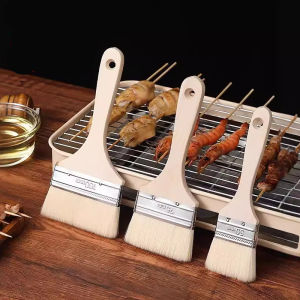 Wooden Handle Painting Brushes,BBQ BrushNylon Paint Brush Watercolor Oil painting brush Paint BrushWatercolor Oil Paint