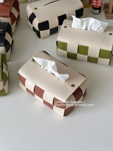 Ins Phong Cách Da Hộp Đựng Khăn Giấy Dệt Cho Bàn Ăn Phòng Khách Diy Blogger Người Tổ Chức Yêu Thích Phong Cách Bắc Âu Hộp Bảo Quản