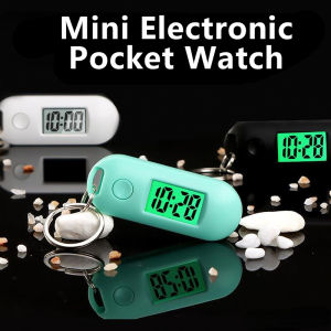 ABS นาฬิกาอิเล็กทรอนิกแบบดิจิตัลการสอบของนักเรียนเรืองแสงเงียบสีเขียวห้องสมุดจอแสดงผลไฟแอลซีดีแบ็คไลท์แบบพกพาขนาดเล็กนาฬิกาพก