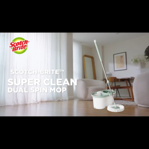 3M Scotch Brite 360 Degree Rotating Microfiber Spin Mop with Self-Cleaning Bucket With Bucket Spin Mop Set