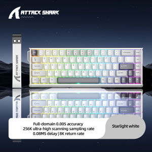 ATTACK SHARK | ATTACK SHARK X68MAX 8000Hz Magnetic Axis Keyboard CNC Aluminum Alloy Body 0.005mm RT Accuracy RGB Hot Swappable Wired Keyboard