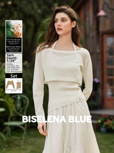 BEIQIANI | Vintage Elegance Lycra Knit Two-Piece Set