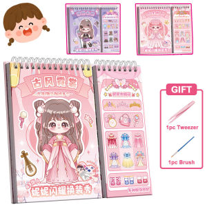 Princess Dress Up Sticker Book Girls Painting Book Cartoon Dress Up Makeup Book Early Learning Toys For Kids Girls