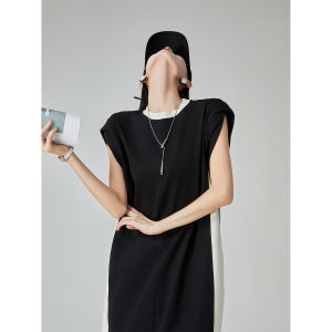 XIAODADEHUA | Monochrome Sleeveless T-shirt Dress