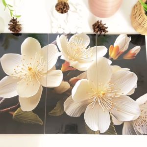 RUNABEE HIASAN DINDING DEKORATIF (15X30) BUNGA PAJANGAN KAYU ARTISTIK DEKORASI POSTER