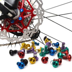 12Pcs M5x9mm T25 Plating Titanium Colorful Non-Slip Bicycle Disc Brake Screws MTB Bike Cycling Accessory