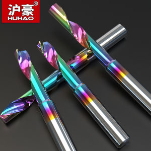 HUHAO 3.175 4 6 8mm Single Flute End Mill HRC70 Aluminum Spiral Router Bit DLC Coating Carbide Steel CNC Solid Milling Cutter