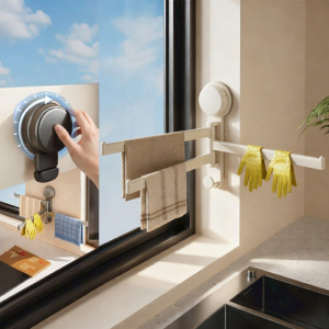 Wall-Mounted Rotatable Multi-Rod Kitchen Storage Rack