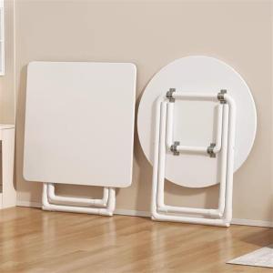 Monrita Nordic Outdoor Folding Table Small round Dining Table Convenient Home Use No Installation Required Modern Style Stainless Steel