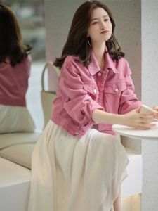 Short Spring and Autumn Denim Jacket Womens Fashionable Small Easiest for Match Casual K-style Loose Thin Jacket Tup Cardigan