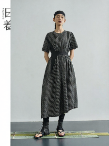 Stylish Black and White Plaid Summer Dress