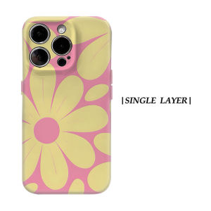 Pink Base Yellow Daisy For Magnetic Phone Case for IPhone 17 16 15 14 13 Pro Max Plus Single Double-layer tough Case